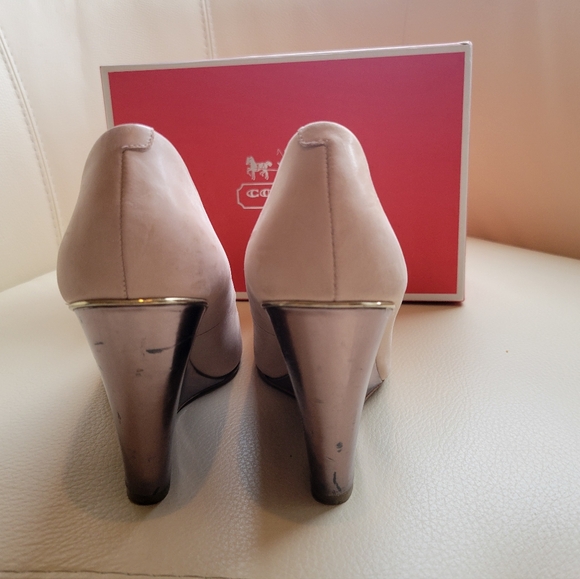COACH Orchard Soft Buffed Leather Wedge Heels sz. 8 - Picture 3 of 6